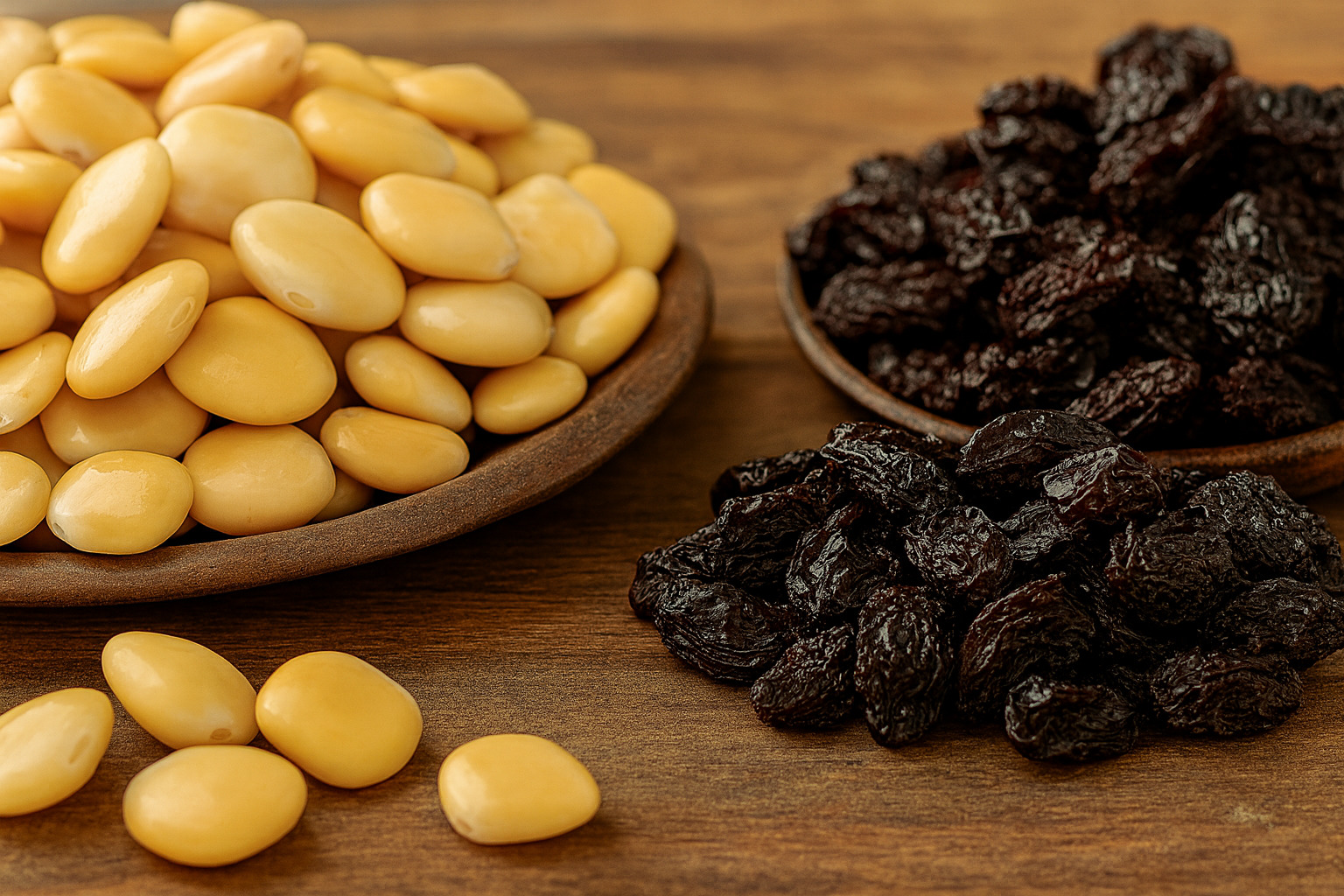 Lineup de productos Agracom sin fondo: lupinos y cerezas